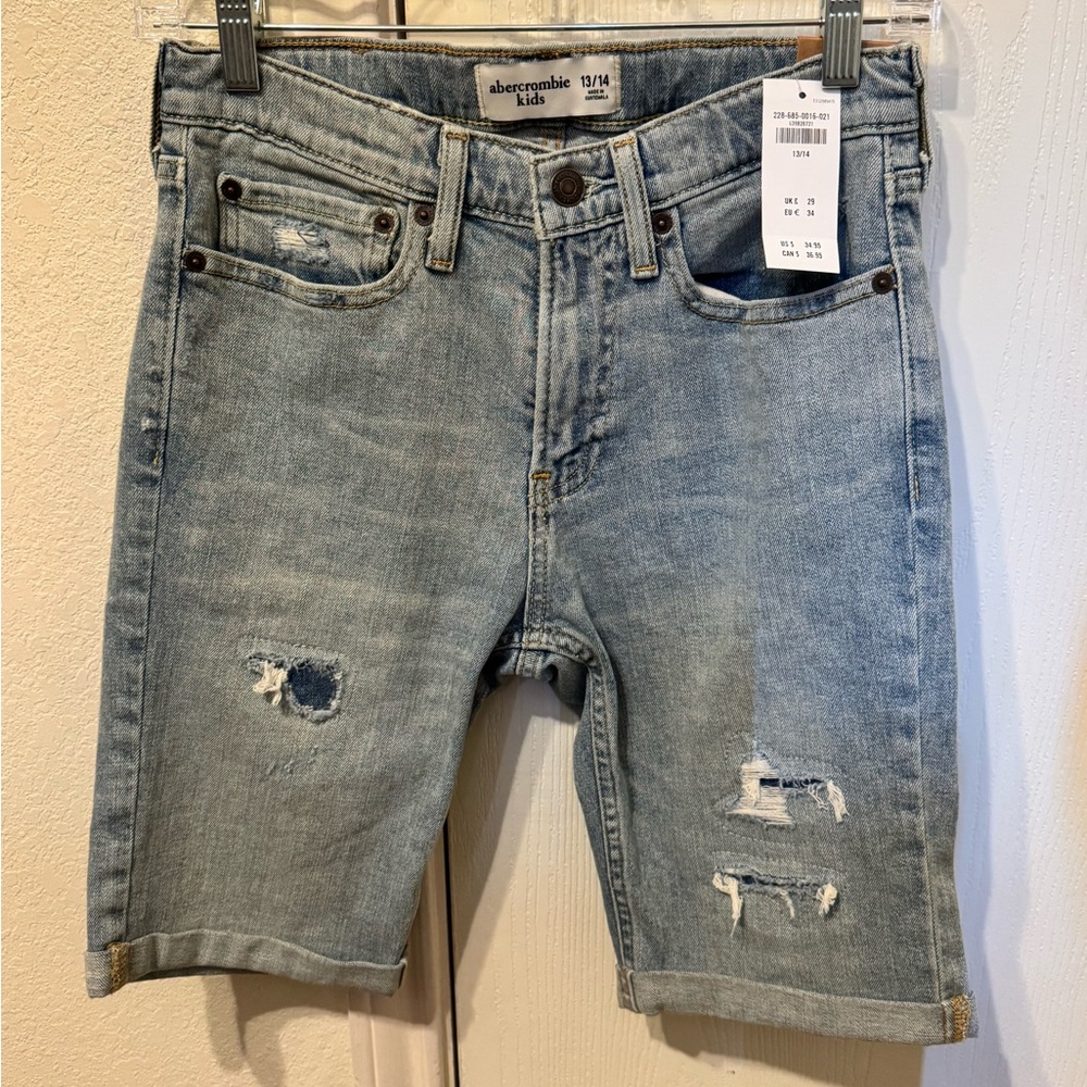 Abercrombie Kids Faded Blue Jean Shorts